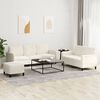 vidaXL Set de canapele, 3 piese, crem, catifea