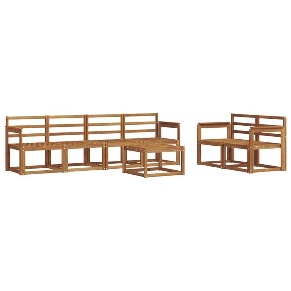 vidaXL Set de canapele de exterior 7 pcs natural Lemn Solid de Acacia