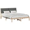 vidaXL Cadru de pat cu headboard Maro 150 x 200 cm Lemn de pin masiv