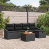vidaXL Set de canapele pentru grădină cu pernă 6 pcs Negru Rattan poli