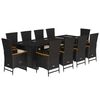 vidaXL Set mobilier de exterior cu perne, 11 piese, negru, poliratan