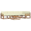 vidaXL Set de canapele de exterior 6 buc. Natural și Crem