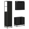 vidaXL Set de mobilier pentru baie 3 pcs Stejar Negru Lemn compozit