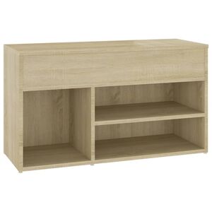 vidaXL Bancă pentru pantofi stejar fumuriu 80x30x45 cm lemn prelucrat