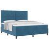 vidaXL Pat cu arcuri cu headboard Albastru &icirc;nchis 180 x 200 cm Catifea