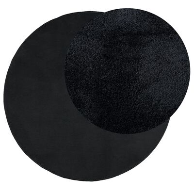 vidaXL Covor „OVIEDO”, fire scurte, negru, Ø 80 cm
