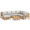 vidaXL Set mobilier de grădină cu perne gri deschis, 8 piese, bambus