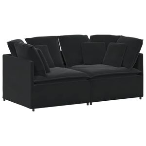 vidaXL Canapea modulară cu perne, negru, catifea