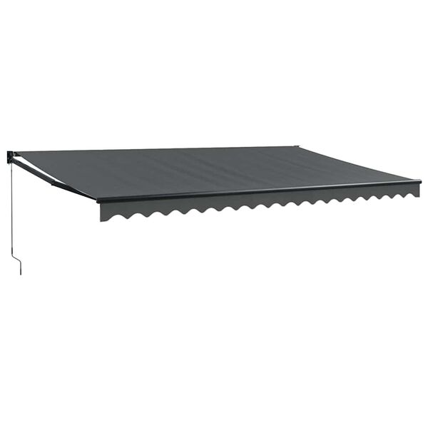 vidaXL Copertină retractabilă, antracit, 5x3 m, textil și aluminiu