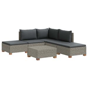 vidaXL 6 buc. Set de lounge din ratan cu perne GENDT Ratan Natural