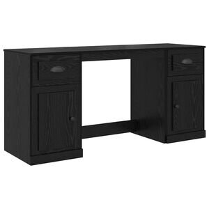 vidaXL Birou cu dulap Stejar Negru Lemn prelucrat 154,5 x 50 x 75 cm
