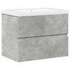 vidaXL Set mobilier de baie, 2 piese, gri beton, lemn compozit