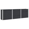 vidaXL Strat &icirc;nălțat de grădină Negru 300 x 50 x 91 cm WPC și Aluminiu