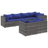 vidaXL Set mobilier de grădină cu perne, 7 piese, gri, poliratan