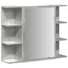 vidaXL Set mobilier de baie, 3 piese, gri beton, lemn compozit