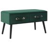 vidaXL Banchetă cu sertare, verde, 80 cm, catifea