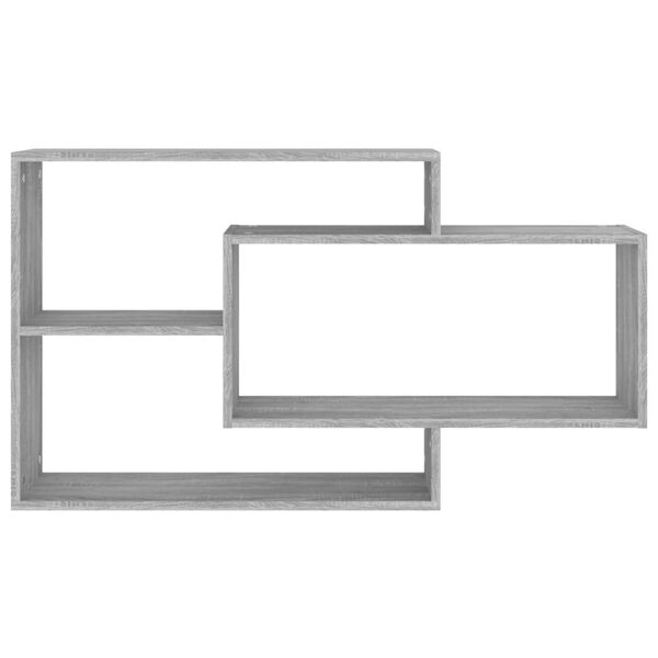vidaXL Raft de perete, sonoma gri, 104x20x58,5 cm, lemn compozit