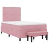 vidaXL Pat cu arcuri cu saltea cu headboard Roz 120 x 200 cm Catifea