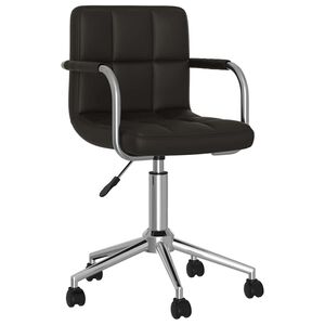 vidaXL Scaun de birou rotativ, negru, piele ecologică