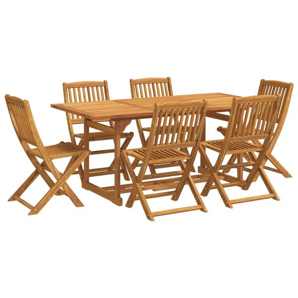 vidaXL Set mobilier de grădină 7 piese 180x90x75 cm, lemn masiv acacia