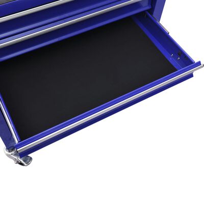 vidaXL Cărucior de scule cu 4 sertare, albastru, oțel