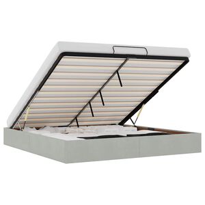 vidaXL Cadru de pat otoman fără saltea Gri deschis 200x200 cm catifea