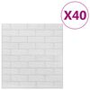 vidaXL Tapet de perete autocolant 3D, 40 buc., alb