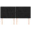 vidaXL Tăblie de pat neagră 180x5x118/128 cm catifea