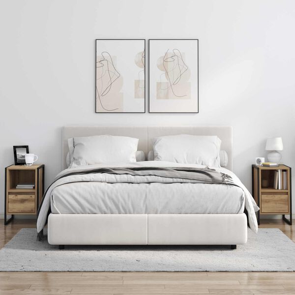 vidaXL Noptieră Stejar artizanal 39,5 x 30 x 50 cm Lemn compozit