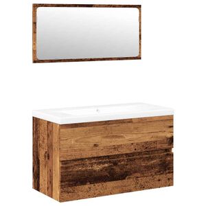 vidaXL Set mobilier de baie, lemn vechi, lemn prelucrat