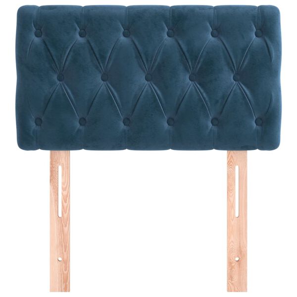 vidaXL Tăblie de pat, albastru &icirc;nchis, 80x7x78/88 cm, catifea