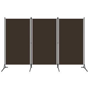 vidaXL Paravan de cameră cu 3 panouri, maro, 260 x 180 cm, textil
