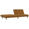 vidaXL Canapea extensibilă cu taburet, 2 locuri, maro, catifea