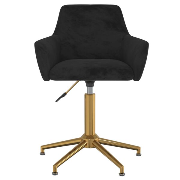 vidaXL Scaune de sufragerie pivotante 6 buc, negru, catifea