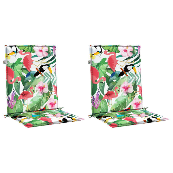 vidaXL Perne pentru scaune cu spătar jos, 2 buc, multicolor, textil