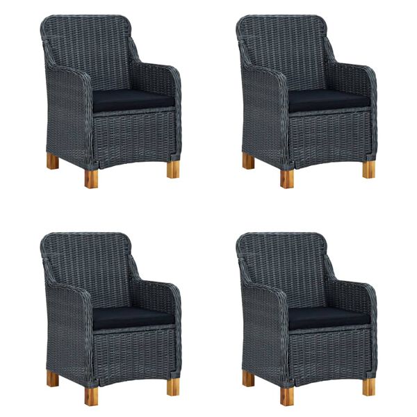 vidaXL Set de masă pentru grădină, 5 piese, gri &icirc;nchis