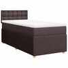vidaXL Pat box spring cu saltea, maro &icirc;nchis, 90x200 cm, textil