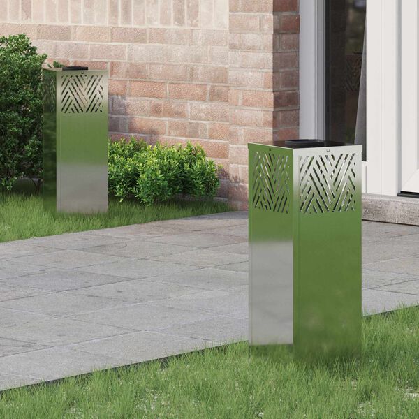 vidaXL Lumină LED Solară pentru Alei 2 pcs Galvanizat Galvanizat