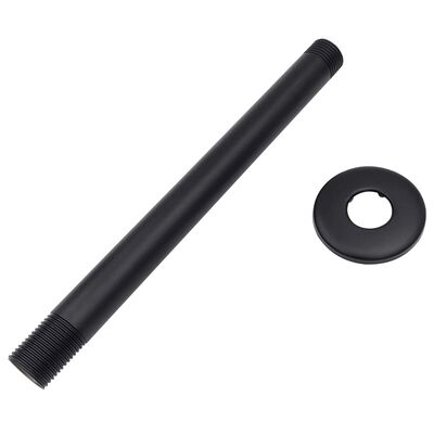 vidaXL Braț suport duș, rotund, negru, 20 cm, oțel inoxidabil 201