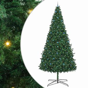 vidaXL Brad de Crăciun cu lumini decorative cu coarde Verde 400 cm PVC