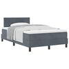 vidaXL Pat cu arcuri cu headboard Gri &icirc;nchis 120 x 200 cm Catifea