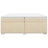 vidaXL Pat box spring cu saltea, crem, 200x200 cm, textil