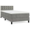 vidaXL Pat box spring cu saltea, gri deschis, 100x200 cm, catifea