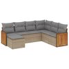 vidaXL Set canapele de grădină, 7 piese, cu perne, bej, poliratan