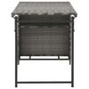 vidaXL Set mobilier de exterior pliabil, 5 piese, gri, poliratan