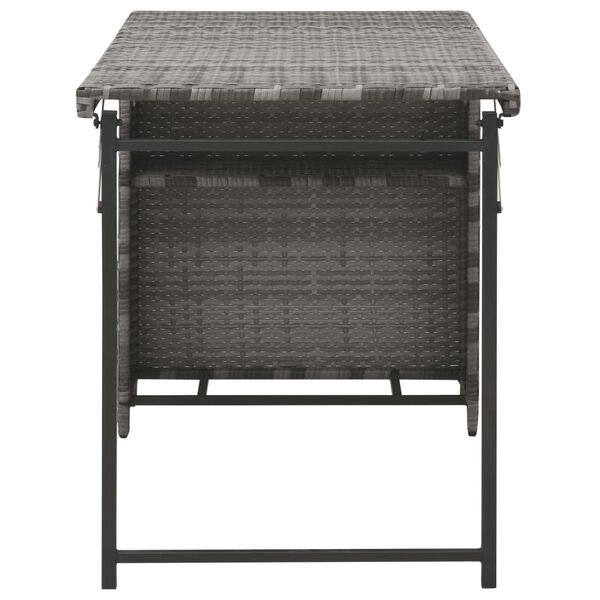 vidaXL Set mobilier de exterior pliabil, 5 piese, gri, poliratan