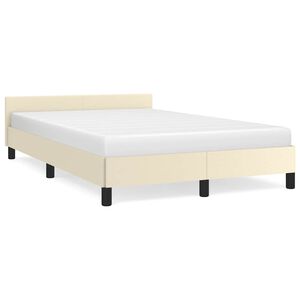 vidaXL Cadru de pat fără saltea cremă 120x190 cm piele artificială