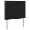 vidaXL Pat box spring cu saltea, negru, 100x200 cm, catifea
