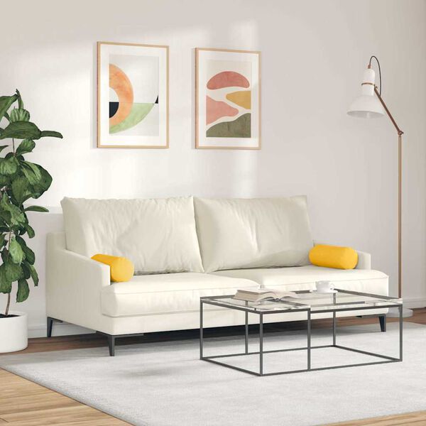 vidaXL Perne Bolster 2 pcs Galben Deschis &Oslash; 15 x 40 cm