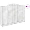 vidaXL Coșuri gabion arcuite 12 buc. 300x50x200/220 cm fier galvanizat